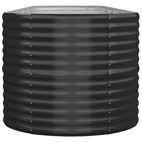 Garden Raised Bed Powder-coated Steel 440x80x68cm Anthracite - Image 4