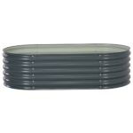 Garden Raised Bed 160x80x44cm Galvanised Steel Grey