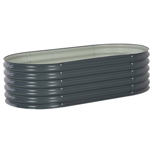 Garden Raised Bed 160x80x44cm Galvanised Steel Grey - Image 2