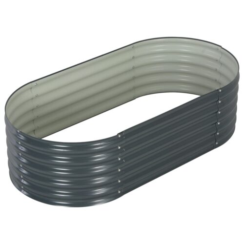 Garden Raised Bed 160x80x44cm Galvanised Steel Grey - Image 4