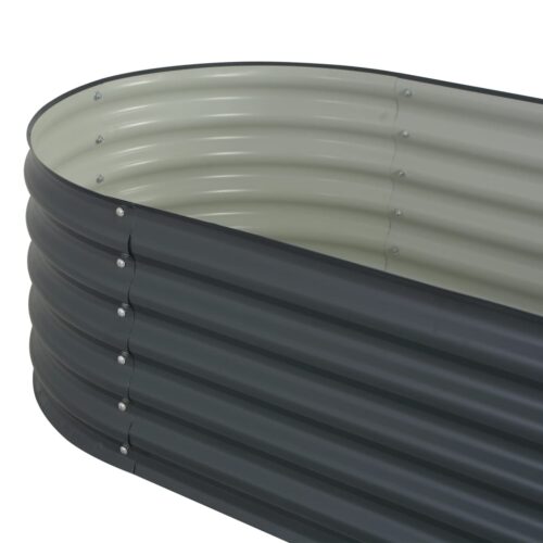 Garden Raised Bed 160x80x44cm Galvanised Steel Grey - Image 6