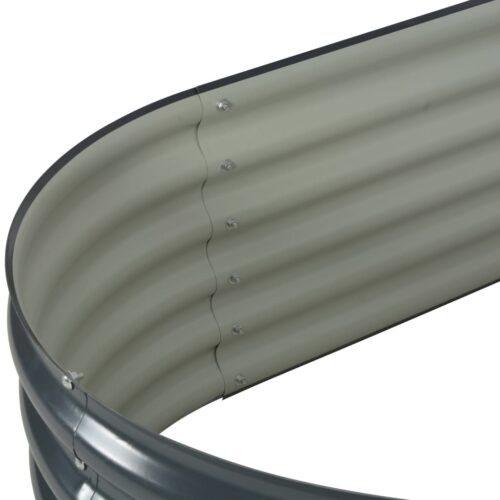 Garden Raised Bed 160x80x44cm Galvanised Steel Grey - Image 7