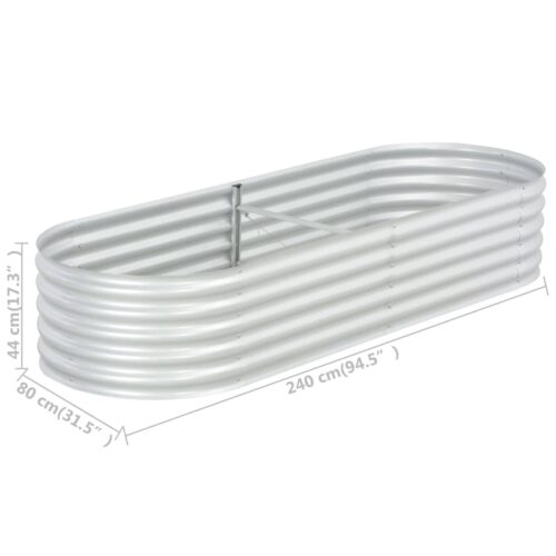 Garden Raised Bed 240x80x44cm Galvanised Steel Silver - Image 8