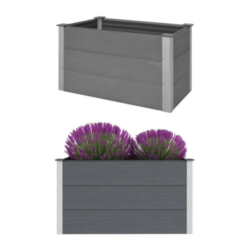 Garden Raised Bed WPC 100x50x54cm Grey - Image 6
