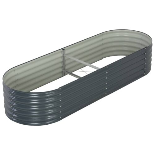 Garden Raised Bed 240x80x44cm Galvanised Steel Grey - Image 4