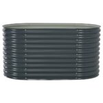 Garden Raised Bed 160x80x81cm Galvanised Steel Grey