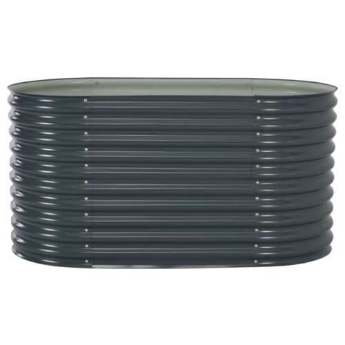 Garden Raised Bed 160x80x81cm Galvanised Steel Grey