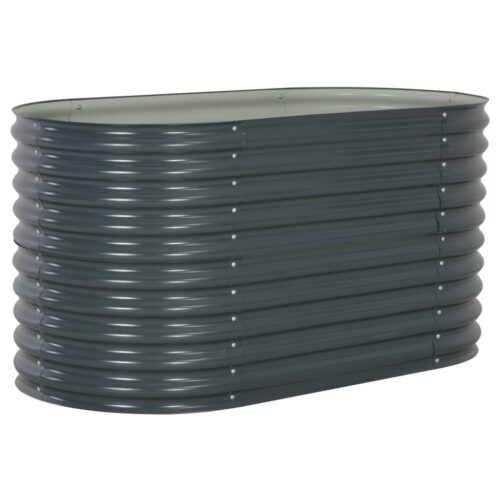 Garden Raised Bed 160x80x81cm Galvanised Steel Grey - Image 2