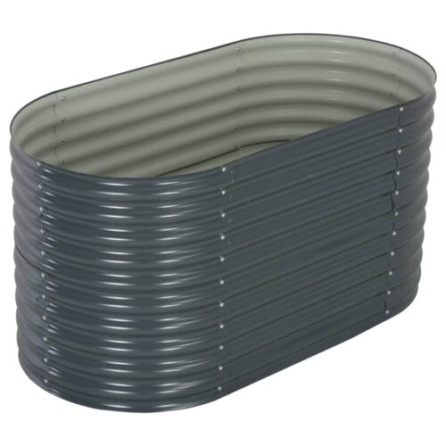 Garden Raised Bed 160x80x81cm Galvanised Steel Grey - Image 3