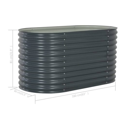 Garden Raised Bed 160x80x81cm Galvanised Steel Grey - Image 8