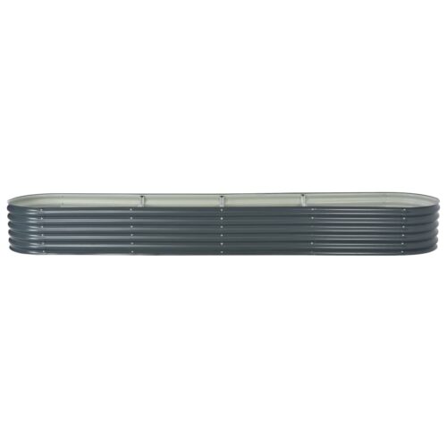 Garden Raised Bed 400x80x44cm Galvanised Steel Grey