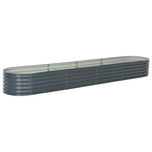 Garden Raised Bed 400x80x44cm Galvanised Steel Grey - Image 2