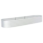 Garden Raised Bed 320x80x44cm Galvanised Steel Silver