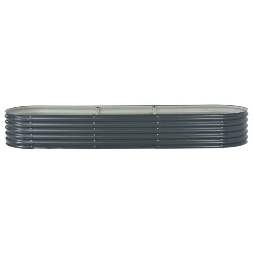 Garden Raised Bed 320x80x44cm Galvanised Steel Grey