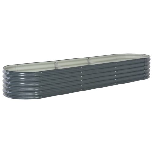 Garden Raised Bed 320x80x44cm Galvanised Steel Grey - Image 2