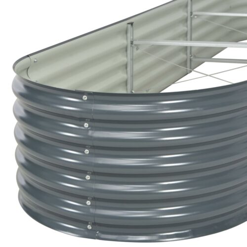 Garden Raised Bed 320x80x44cm Galvanised Steel Grey - Image 7