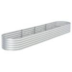 Raised Garden Bed Flowers Herbs Grow Box Pot Planter Galvanised Steel 400x80x44cm