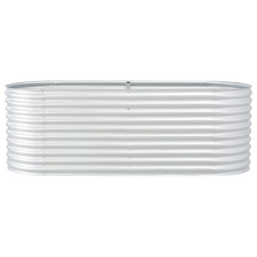Garden Raised Bed 240x80x81cm Galvanised Steel Silver
