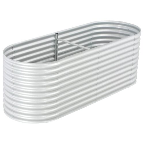 Garden Raised Bed 240x80x81cm Galvanised Steel Silver - Image 2