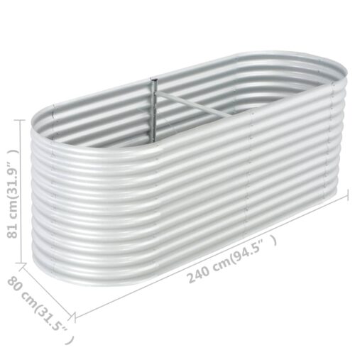 Garden Raised Bed 240x80x81cm Galvanised Steel Silver - Image 8