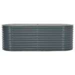 Garden Raised Bed 240x80x81cm Galvanised Steel Grey