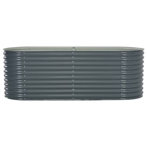 Garden Raised Bed 240x80x81cm Galvanised Steel Grey