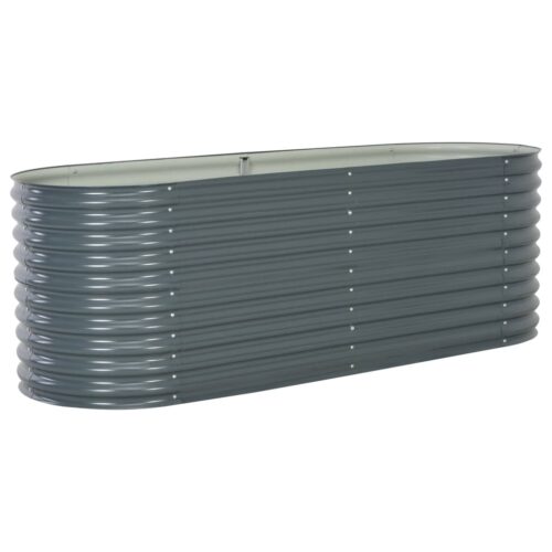 Garden Raised Bed 240x80x81cm Galvanised Steel Grey - Image 3