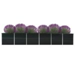 Garden Raised Bed Galvanised Steel 480x80x77cm Anthracite