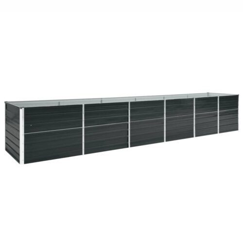 Garden Raised Bed Galvanised Steel 480x80x77cm Anthracite - Image 2