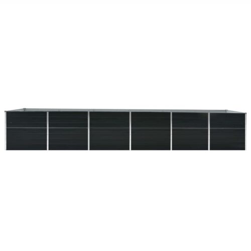 Garden Raised Bed Galvanised Steel 480x80x77cm Anthracite - Image 3