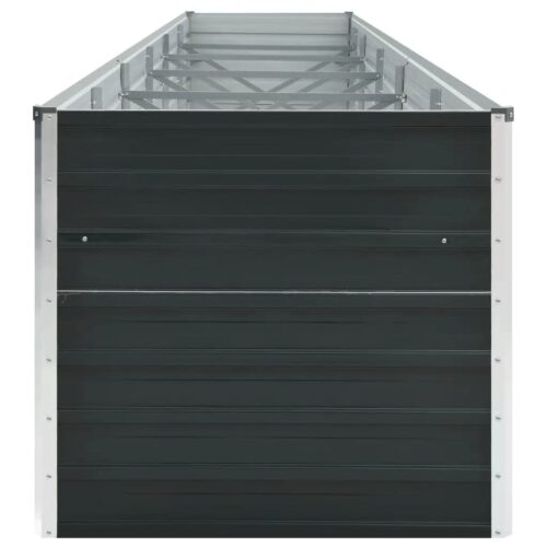 Garden Raised Bed Galvanised Steel 480x80x77cm Anthracite - Image 4