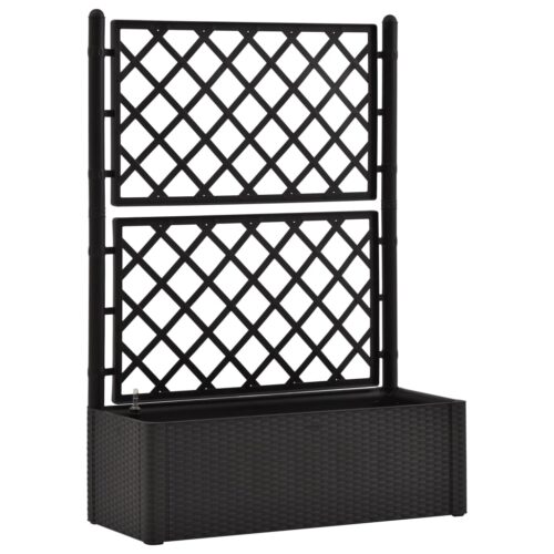 Garden Raised Bed with Trellis Self Watering System Anthracite
