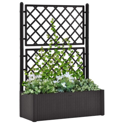 Garden Raised Bed with Trellis Self Watering System Anthracite - Image 2