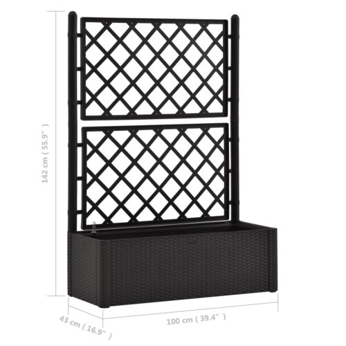 Garden Raised Bed with Trellis Self Watering System Anthracite - Image 8