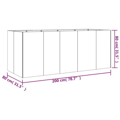 Garden Raised Bed 200x80x80cm Corten Steel - Image 6