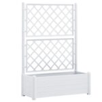 Garden Planter with Trellis 100x43x142cm PP White
