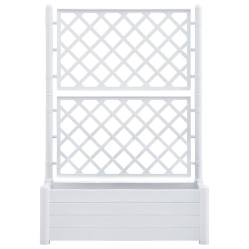Garden Planter with Trellis 100x43x142cm PP White - Image 3