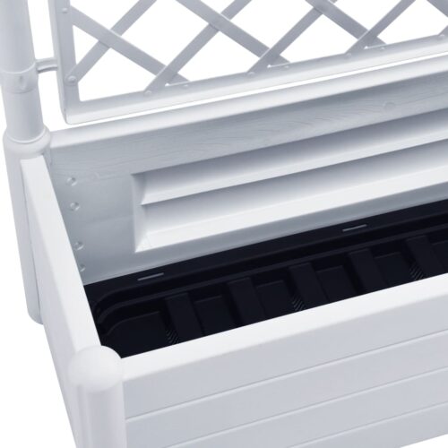 Garden Planter with Trellis 100x43x142cm PP White - Image 6