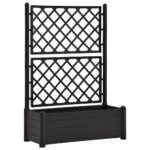 Garden Planter with Trellis 100x43x142cm PP Anthracite