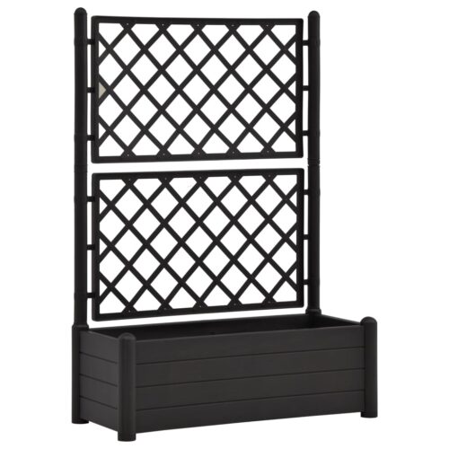 Garden Planter with Trellis 100x43x142cm PP Anthracite