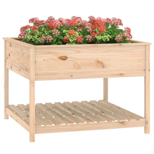Planter with Shelf 111.5x111.5x81cm Solid Wood Pine - Image 4