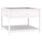 Planter with Shelf White 111.5x111.5x81cm Solid Wood Pine