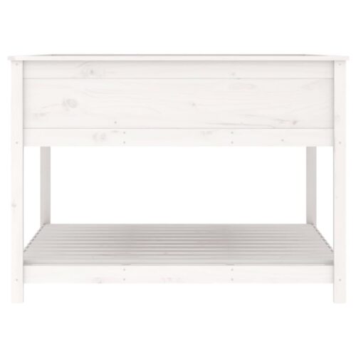 Planter with Shelf White 111.5x111.5x81cm Solid Wood Pine - Image 6