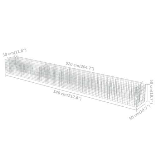 Gabion Raised Bed Galvanised Steel 540x50x50cm Fence Wire Wall Cage - Image 8
