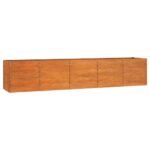 Garden Raised Bed Rusty 400x80x77cm Corten Steel