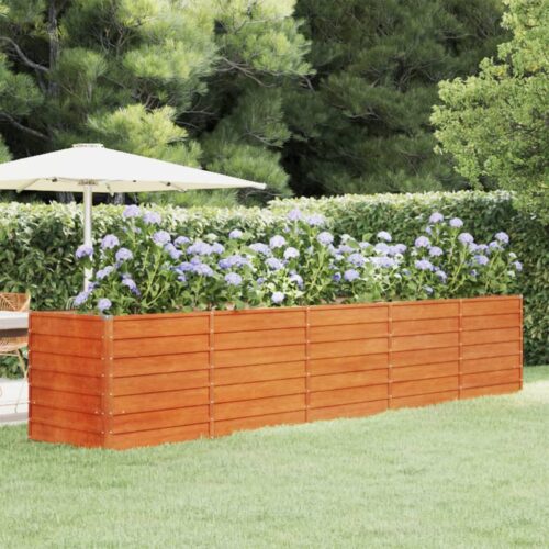 Garden Raised Bed Rusty 400x80x77cm Corten Steel - Image 2