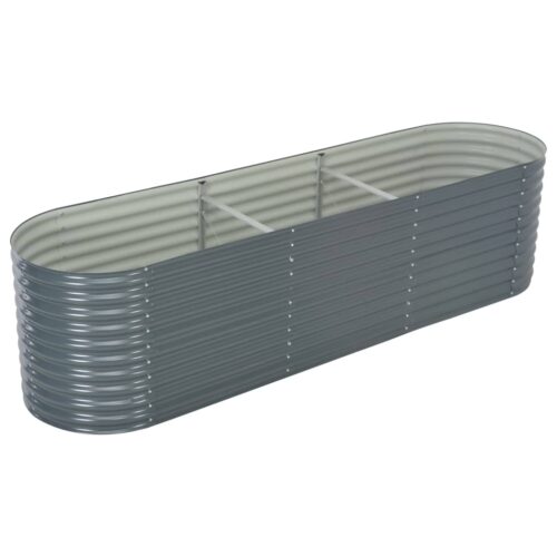 Garden Raised Bed 320x80x81cm Galvanised Steel Grey - Image 2