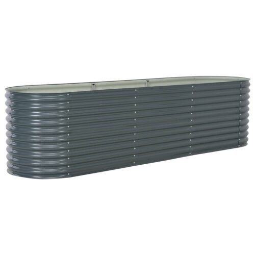 Garden Raised Bed 320x80x81cm Galvanised Steel Grey - Image 3