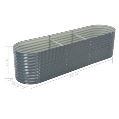Garden Raised Bed 320x80x81cm Galvanised Steel Grey - Image 8