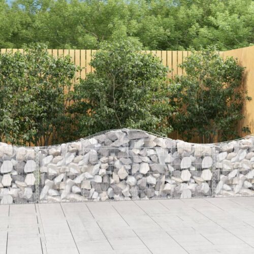 Arched Gabion Baskets 2pcs 200x30x60/80cm Galvanised Iron - Image 2